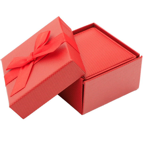 Red Pendant Jewelry Box with Ribbon Packer – Elegant Single Pendant Gift Box(JFP9-Color)