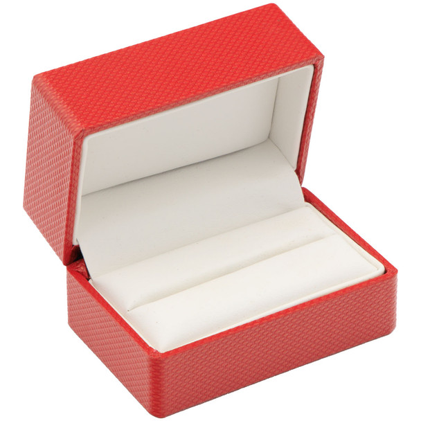 Red Double Ring Jewelry Box with Ribbon Packer – Elegant Double Ring Gift Box (JFR5-Color)