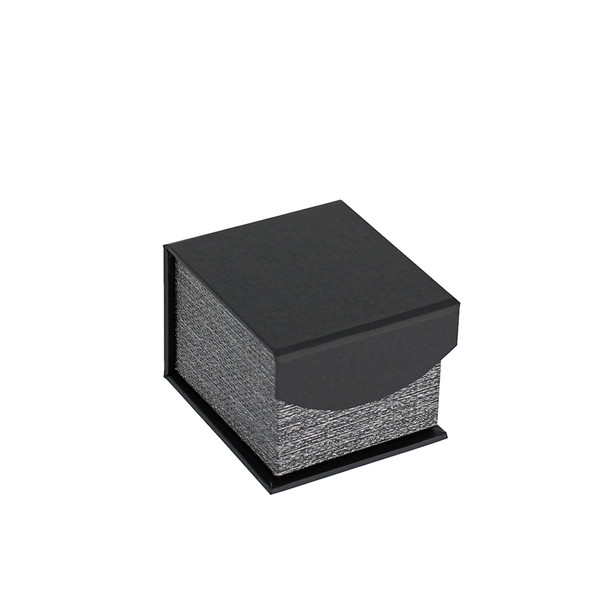 Metallic Mesh Grey Magnetic Ring Box, 2 1/8" x 2 3/8" x 1 3/4"H