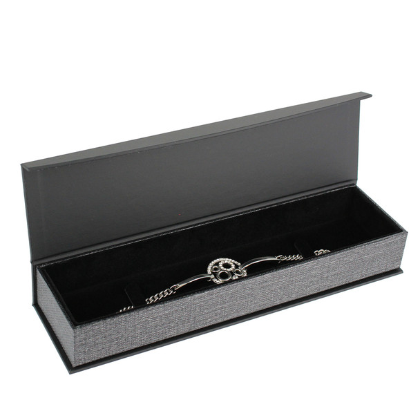 Metallic Mesh Grey Magnetic Bracelet/Watch Box,8 5/8" x 2 3/8" x 1 1/4"H