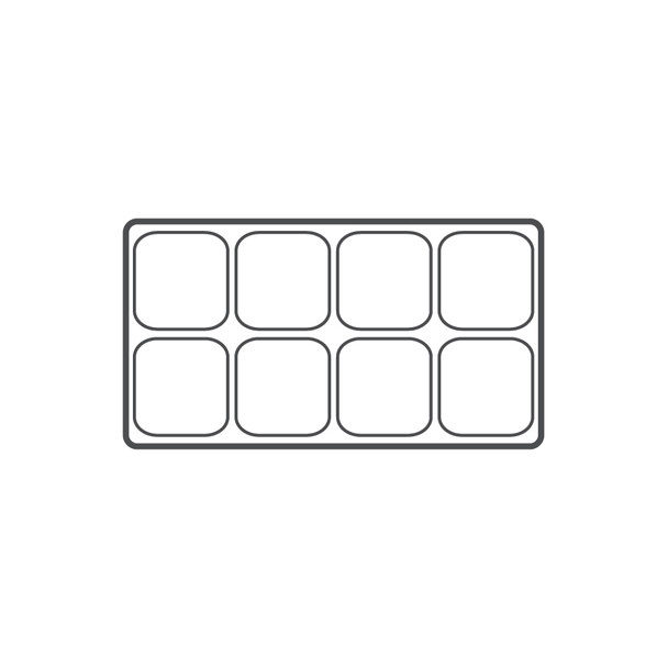 8-compartment Durable plastic tray Insert, 14 1/8"x 7 5/8"x 1 3/8"H,(Choose from various Color)
