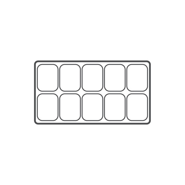 10-compartment Durable plastic tray Insert, 14 1/8"x 7 5/8"x 1 3/8"H,(Choose from various Color)