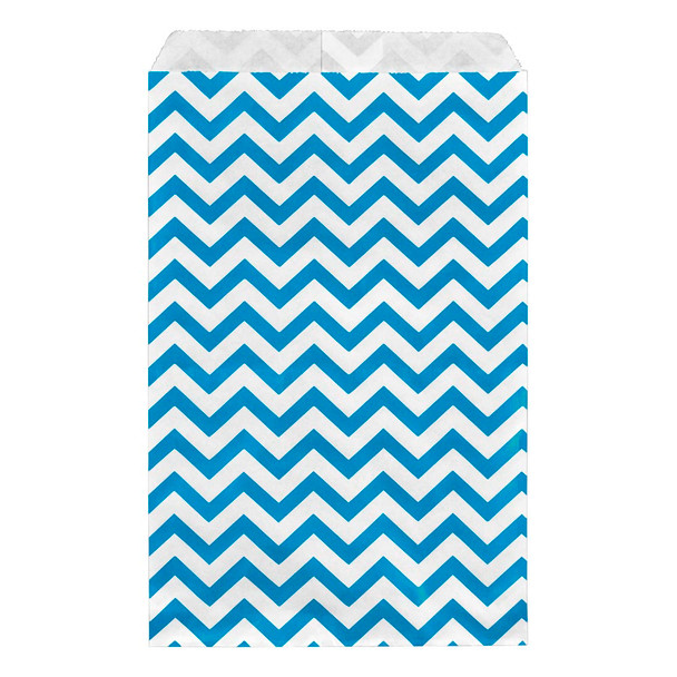 Paper gift bag , Chevron, Blue,(Choose from various sizes),Price for 100 Pieces.