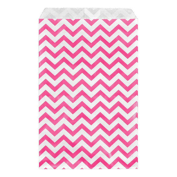Paper gift bag , Chevron, Pink,(Choose from various sizes),Price for 100 Pieces.