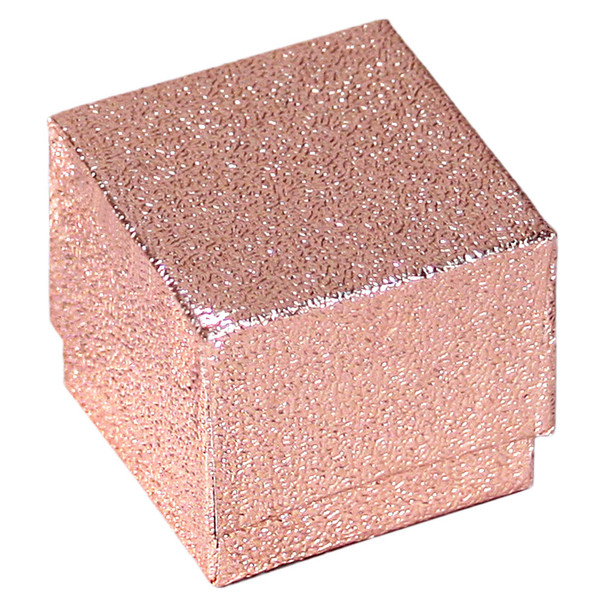 Rose Gold Foil Ring Box, 1 3/4" x 1 3/4" x 1 5/8"H, Price for 100 Pieces.