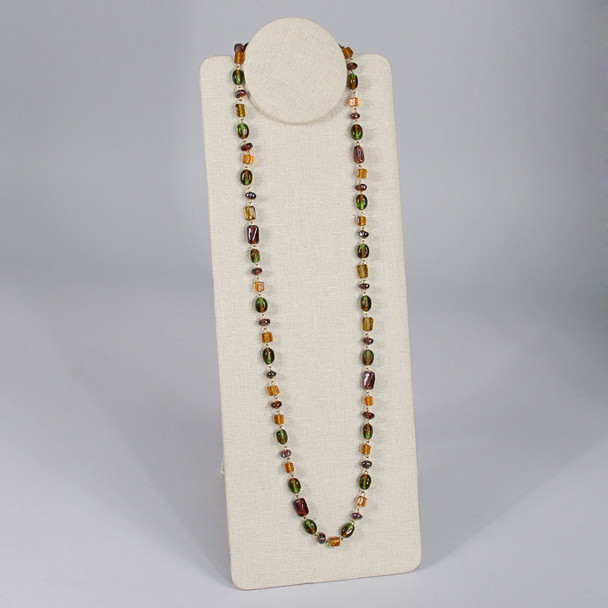 Linen Foldable Necklace Display, 6 1/2" x 9" x 7" H or 16 5/8"H, Choose from various Color