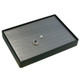 Steel Grey and Black Faux Leather Wide Ring Display Tray with 56 Cushioned Ring Cutouts