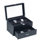 Glass Top Watch Case for 20 Watches w/ Simulated Carbon Fiber Pattern Exterior,  11" x 8" x 7 1/4"H (CBW230-PT)