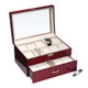 Glass Top Watch Case w/ Glossy Rosewood Exterior Holds 20 Watches, 11 5/8" x 8" x 6 1/2"H (CBW230-RW)