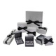 Premium Ribbon Double Ring Box-grey 2 7/8" x 2" x 1 5/8"H