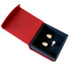 Ring Earring Combination Box with Magnetic Flap Red Pebbled Finish 3.5" x 3.6" x 1.6"H (PJ6C-R41)