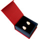 Earring Box with Magnetic Flap Red Pebbled Finish 2.75" x 3.25" x 1.4"H (PJ4E-R41)