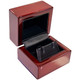 Veneer Premium   Rosewood Earring Box w/ Faux Leather Interior, 2 1/4” x 2” x 1 3/4”  (WE3-RWBK)