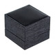 Ring Box in Mesh Grey and Black Faux Leather 2" x 2" x 1.62"H (JU3R-M27)