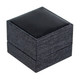 Pendant/Earring Box in Mesh Grey and Black Faux Leather 3.5" x 3.5" x 1.5"H (JU10P-M27)