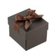 Premium Luna Bronze Faux Leather Pendant / Earring Box, 3.25" x 3.5" x 1.5"H 