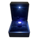 LED Matte Black Ring Box with Velvet Interior, Includes Outer Packer (ED-RNG)