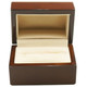 Glossy Kona Double Ring Box w/ Tan Faux Suede, 3” x 2” x 2 1/4”H (RWR5-64)