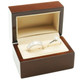 Glossy Kona Double Ring Box w/ Tan Faux Suede, 3” x 2” x 2 1/4”H (RWR5-64)