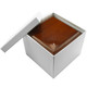 Glossy Kona Watch Box w/ Tan Faux Suede, 4 5/16” x 4 1/4” x 3 9/16”H (RWW8-64)