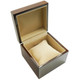 Glossy Kona Watch Box w/ Tan Faux Suede, 4 5/16” x 4 1/4” x 3 9/16”H (RWW8-64)