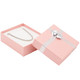 Pink Pendant/Earring Box with Shiny Silver Bow Tie,  2 3/4" x 3 1/8" x 1" (EDS7P-Pink) *PRICE FOR 24PCS