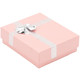 Pink Pendant/Earring Box with Shiny Silver Bow Tie,  2 3/4" x 3 1/8" x 1" (EDS7P-Pink) *PRICE FOR 24PCS