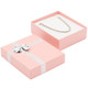 Pink Pendant/Earring Box with Shiny Silver Bow Tie,  2 3/4" x 3 1/8" x 1" (EDS7P-Pink) *PRICE FOR 24PCS