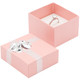 Pink Ring Box with Silver Bow Tie, 2" x 2 1/8" x 1 3/8" (EDS3R-Pink) *PRICE FOR 24PCS