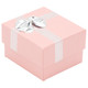 Pink Ring Box with Silver Bow Tie, 2" x 2 1/8" x 1 3/8" (EDS3R-Pink) *PRICE FOR 24PCS