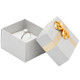 Silver Ring Box with Gold Bow Tie, 2" x 2 1/8" x 1 3/8" (EDS3R-Silver) *PRICE FOR 24PCS