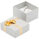 Silver Ring Box with Gold Bow Tie, 2" x 2 1/8" x 1 3/8" (EDS3R-Silver) *PRICE FOR 24PCS