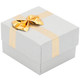 Silver Ring Box with Gold Bow Tie, 2" x 2 1/8" x 1 3/8" (EDS3R-Silver) *PRICE FOR 24PCS