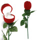 Rose Ring Box with Stem and Leaves Available in Red and Pink ~ Sold 12 Pieces per Pack