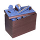 35-Piece Display Set in Blue Faux Suede with Steel Brown 44 1/4"W x 16 1/2"D x 10 3/4"H, (SET55-W83)