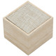 Wood Finish Padded Burlap Inset Top Ring Box 2" x 2" x 1.62"H 