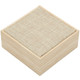 Wood Finish Padded Burlap Inset Top Necklace / Pendant Box 3.5" x 3.5" x 1.5"H