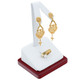 Earring and Ring Combo Display for Hoops or Dangle Earrings in White Leatherette with Rosewood Base(F35-21-RW)