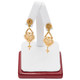 Earring Display for Hoops or Dangle Earrings in White Leatherette with Rosewood Base (F35-22-RW)