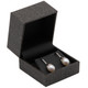 Earring Box in Mesh Grey and Black Leatherette  2" x 2" x 1.62"H