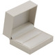 Double Ring Box in White Shimmer Satin and Paradiso 3.12" x 2..37" x 1.5"H