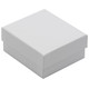 Earring Pendant Box with White Shimmer Satin and Paradiso  2.75" x 3.12" x 1.25"H