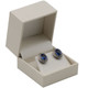 Earring Box with White Shimmer Satin and Paradiso 2" x 2" x 1.62"H