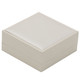 Pendant Necklace Box with White Shimmer Satin and Paradiso 3.5" x 3.5" x 1.5"H