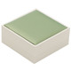 Pendant Necklace Box with Pistachio Green Satin and Paradiso 3.5" x 3.5" x 1.5"H