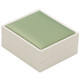 Earring Pendant Box with Pistachio Green Satin and Paradiso  2.75" x 3.12" x 1.25"H