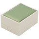 Wedding Set Double Ring Box in Pistachio Green Satin and Paradiso 3.12" x 2..37" x 1.5"H