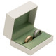 Wedding Set Double Ring Box in Pistachio Green Satin and Paradiso 3.12" x 2..37" x 1.5"H