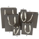 Paper Tote Gift Bag Matte Gray Color with Ribbon Handles - 20 Pieces per Pack - Choose a Size