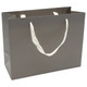Paper Tote Gift Bag Matte Gray Color with Ribbon Handles - 20 Pieces per Pack - Choose a Size